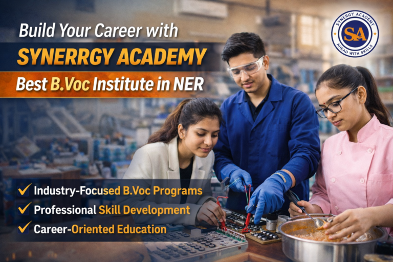 Students at Synerrgy Academy attending industry-focused B.Voc vocational training session in Northeast India